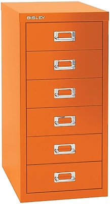 Bisley Two Drawer Steel Home or Office Filing Cabinet Orange FILE2-OR