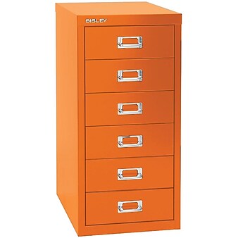 Bindertek Flat File Cabinet, 23.25"H x 11"W x 15"D, Orange (MD6-OR)