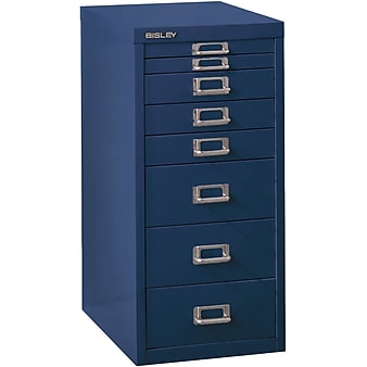 Bindertek Flat File Cabinet, 23.25"H x 11"W x 15"D, Navy Blue (MD8-NV)
