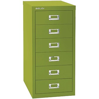 Bisley Six Drawer Steel Multidrawer File Cabinet, Green, Letter/A4 (MD6-GR)