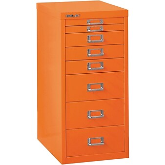 Bindertek Flat File Cabinet, 23.25"H x 11"W x 15"D, Orange (MD8-OR)