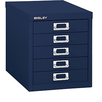 Bindertek Flat File Cabinet, 12.7"H x 11"W x 15"D, Navy Blue (MD5-NV)