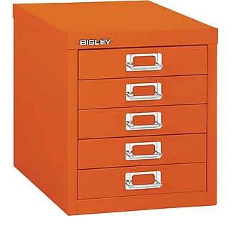 Bindertek Flat File Cabinet, 12.7"H x 11"W x 15"D, Orange (MD5-OR)