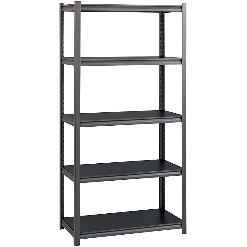Iron Horse 3200 Concealed Rivet 5-Shelf Metal Stand Alone Shelving Unit, 36" W, Gray (20996) image 1