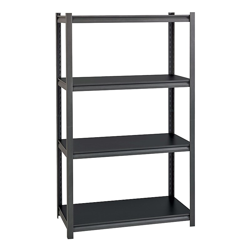 Iron Horse 3200 Concealed Rivet 4-Shelf Metal Stand Alone Shelving Unit, 36" W, Gray (20995) image 1