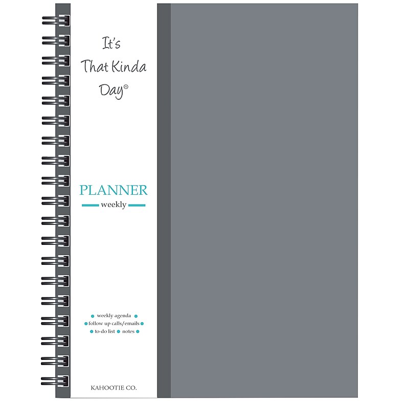 Kahootie Co™ It's That Kinda Day™ Weekly Planner, 9” x 11.5”, Gray (ITKLWG) image 1