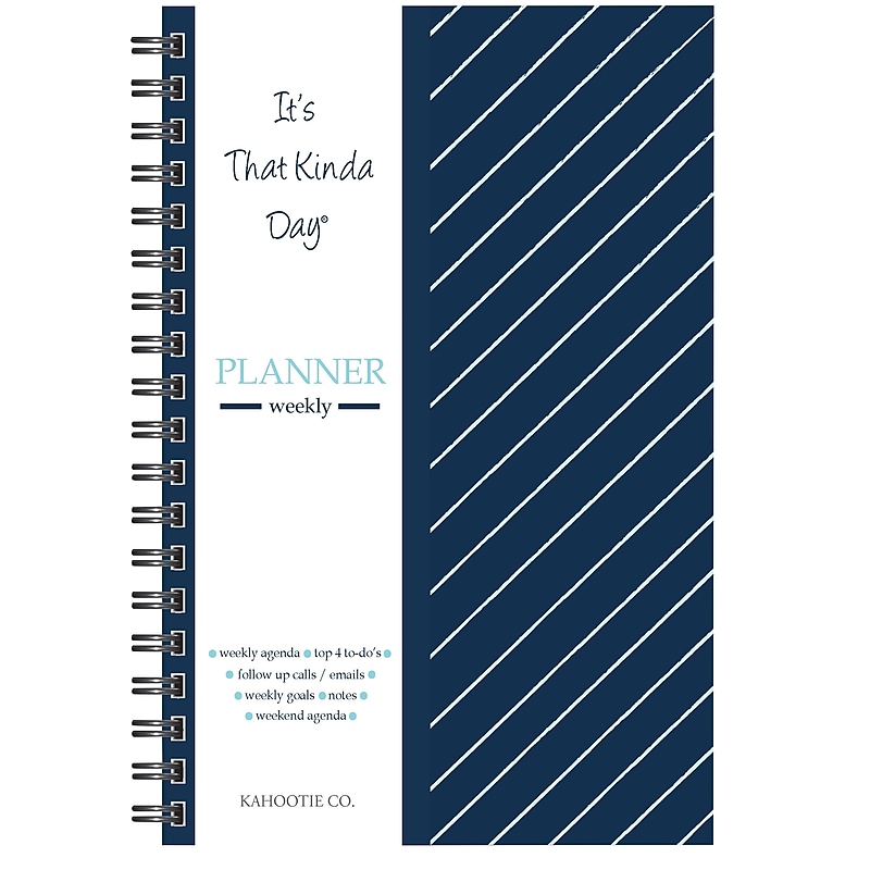 Kahootie Co. Weekly Planner, 6" x 9", Navy Stripe (ITKWNS) image 1