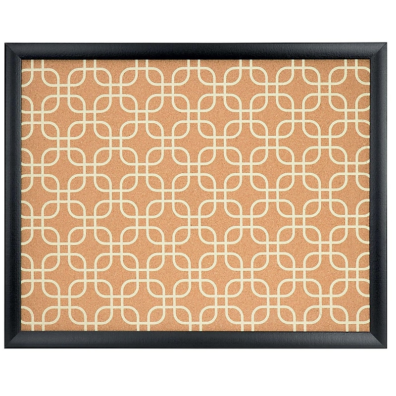 U Brands Fashion Cork Bulletin Board, 20" x 16", Black Frame (305U00-01) image 1
