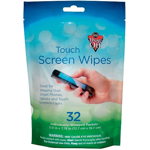 DustOff Touch Screen Cleaning Wipes, 32/Pack (DTSW32) Staples