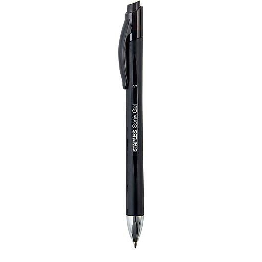 Staples Sonix™ Retractable GelInk Pens, Medium Point, Black, Dozen
