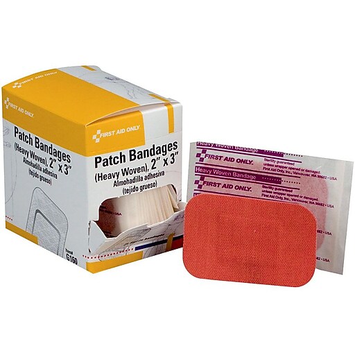 First Aid Only® 2"x3" Heavy Woven Fabric Patch Bandages, 25/Box (G160
