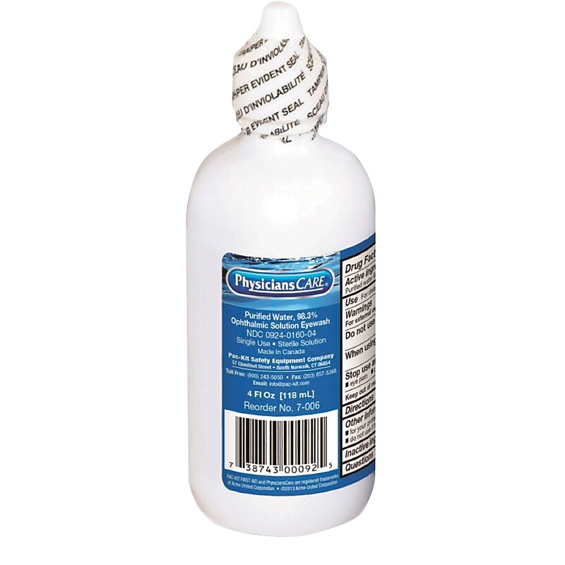 PhysiciansCare Emergency First aid Disposable Eye Wash, 4 oz. (12304) image 1