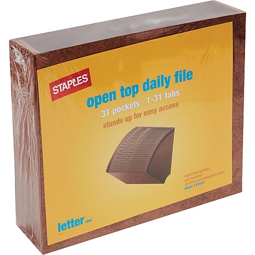 Staples® Accordion® LethaTone® Expanding Files, Letter, 131 Index, Each Staples