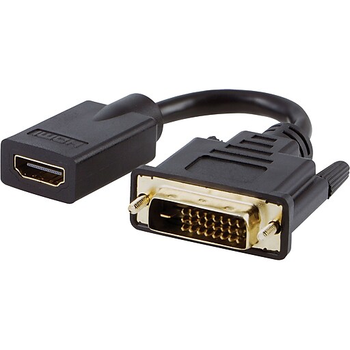 Staples 6" DVI to HDMI® Adapter, Black Staples