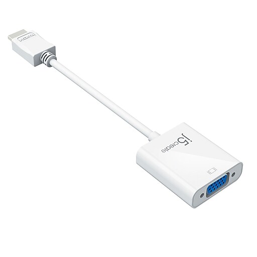 j5create HDMI to VGA Audio/Video Adapter, White (JDA213) Staples