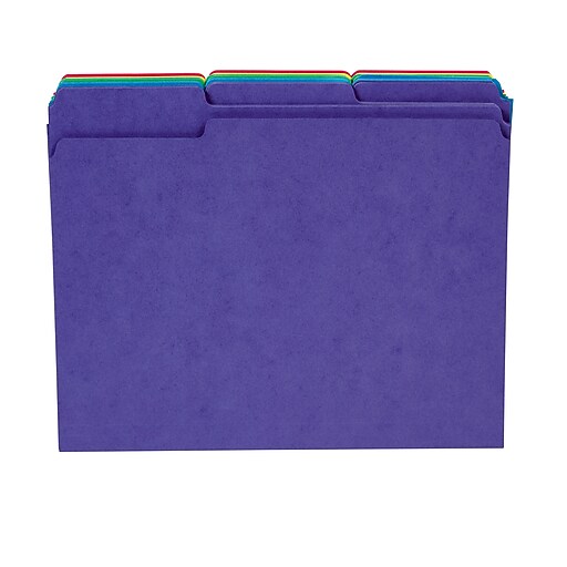 Staples Heavyweight Colored File Folders, 3 Tab, Letter, 50/Box Staples