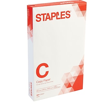Staples Copy Paper, 8.5" x 14", 20 lbs., White, 500 Sheets/Ream (127035/08635-0)
