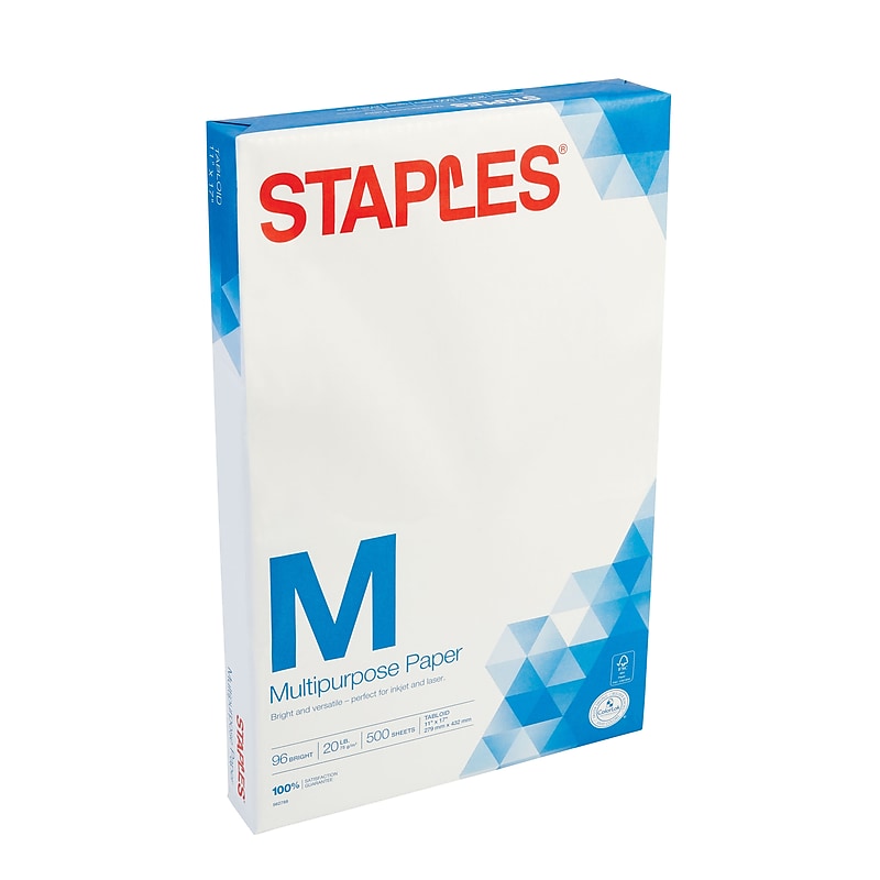 Staples 11" x 17" Multipurpose Paper, 20 lbs., 96 Brightness, 500/Ream (05033) image 1