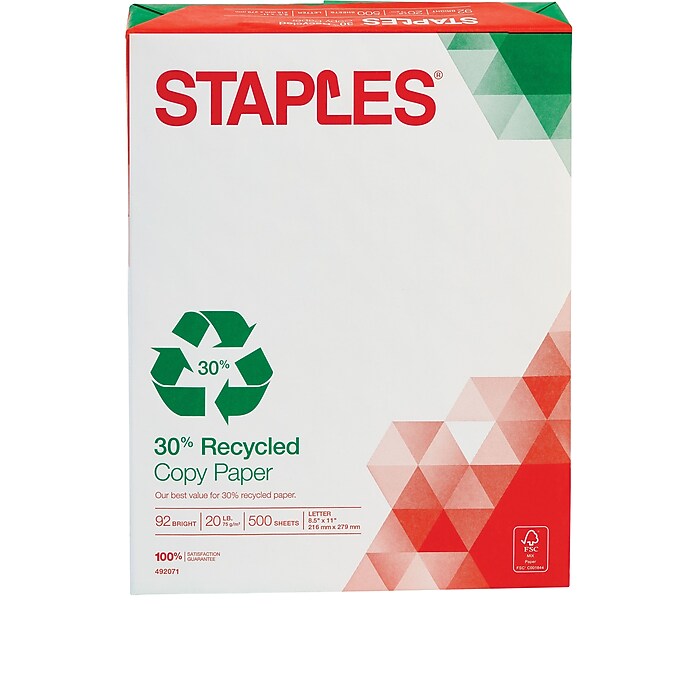 Staples 30% Recycled 8.5