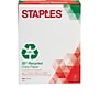Staples 30% Recycled 8.5" x 11" Copy Paper, 20 lbs., 92 Brightness, 500 Sheets/Ream, 5 Reams/Carton (51959-US)~#|#~s1062559_sc7
