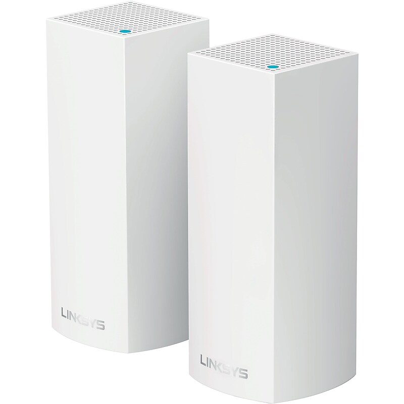 Linksys Velop Intelligent AC2200 Tri Band Mesh WiFi 5 System, White, 2/Pack (WHW0302) image 1