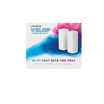 Linksys VELOP Whole Home Mesh Wi-Fi System AC2200 Tri Band Wireless and Ethernet Router, White (WHW0302)