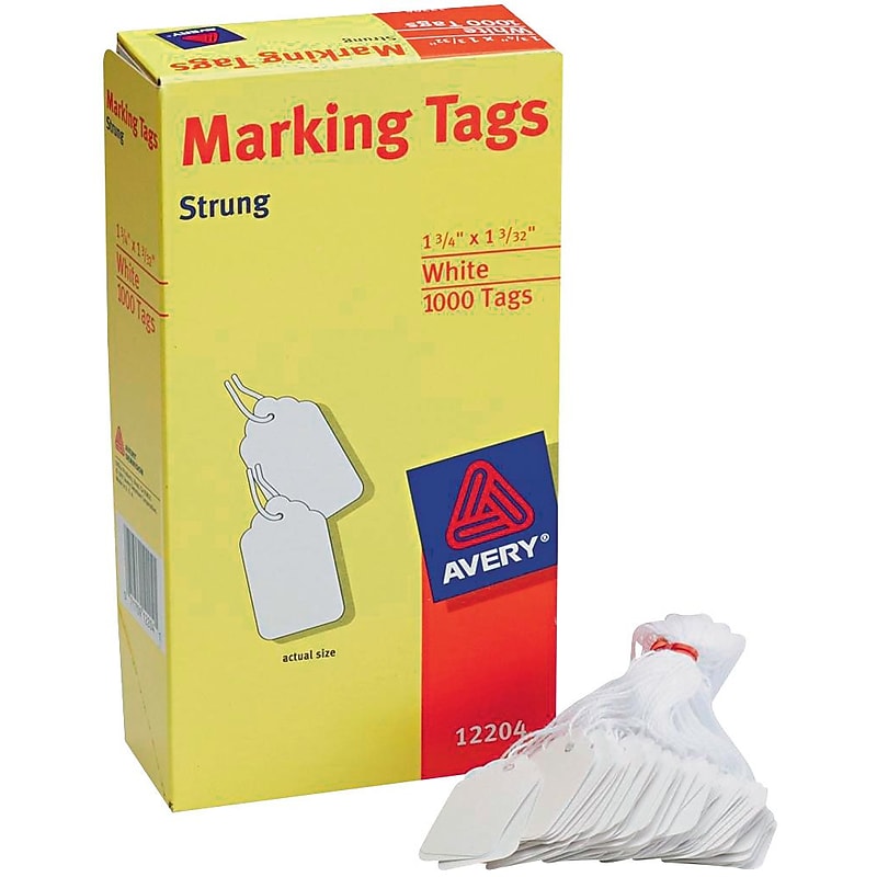 Avery Marking Tags, 1 3/4" x 1 3/32", White, 1000/Box (12204/44664) image 1