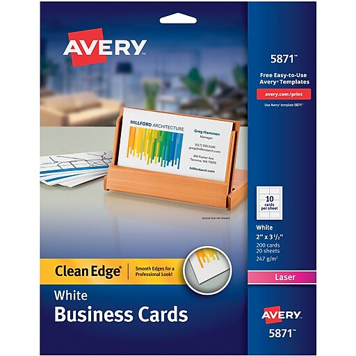 Carte de visite laser avery quick and clean format 85 x 54 mm