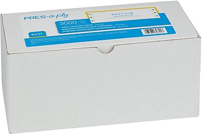 Pressure-Sensitive Labels Box of 5,000 Linco White Pinfed Continuous / 5 x 3 15//16