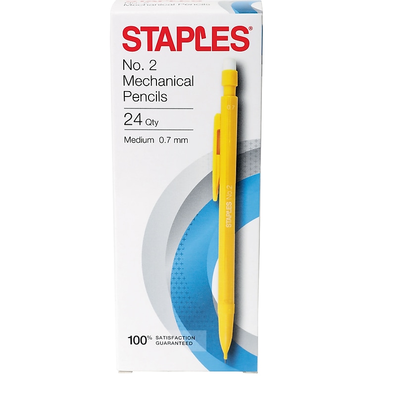 Staples Mechanical Pencil, 0.7mm, #2 Medium Lead, 2 Dozen (26930-CC) image 1