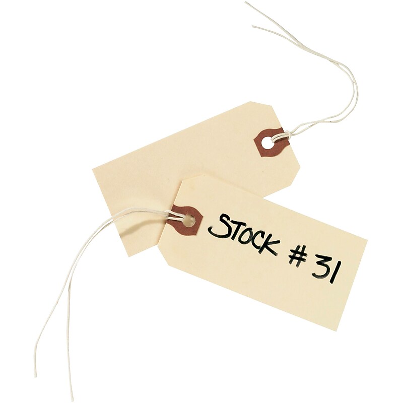 Avery Pre-Wired Shipping Tags, 3.75 x 1.88, Manila, 1000/Carton (12503) image 1