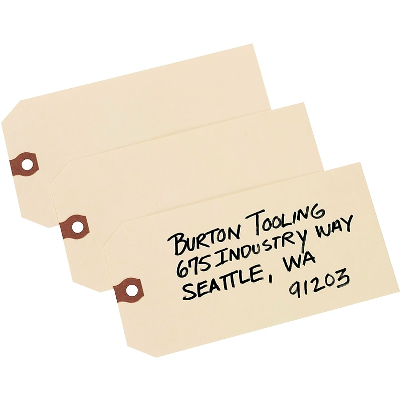 Avery Unstrung Shipping Tags, 6-1/4" x 3-1/8", Manila, 1,000 Tags/Box (12308) image 1