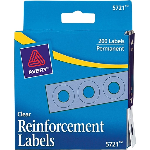 Avery® Reinforcements for HolePunched Pages, Clear, 200/Pack Staples
