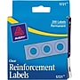Avery Self-Adhesive Plastic Reinforcement Labels, 1/4" Diameter, Glossy Clear, 200/Pack (13966/5721)~#|#~DC7F16CE-ABA8-4FF4-BD977BBB0E9EE24B_sc7