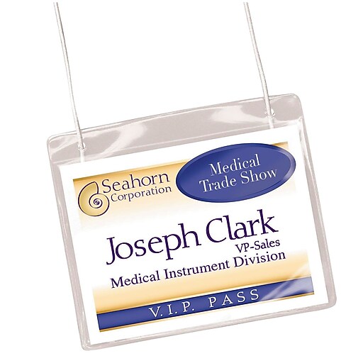 Avery® AVE74520 TopLoading Neck Hanging Style Name Badges Staples