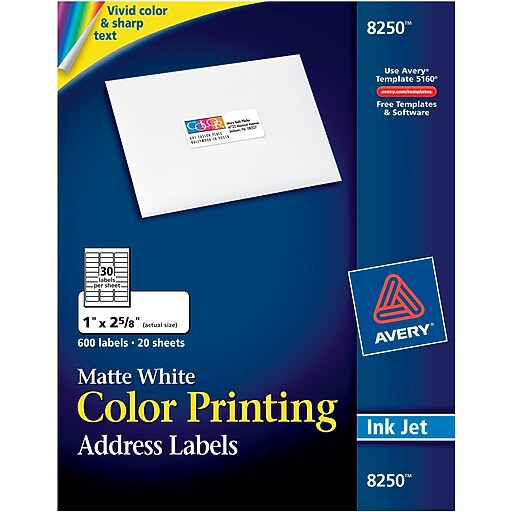 Shop Staples for Avery Inkjet Address Labels, 30 Labels Per Sheet