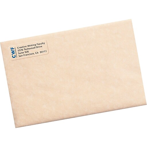 Avery® 18695 Clear Inkjet Return Address Labels with Easy Peel®, 2/3" X 13/4", 600/Box Staples