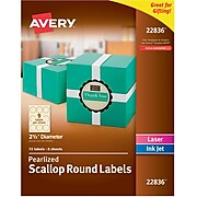 Avery Laser/Inkjet Specialty Label, 2 1/2", Gray/Silver, 8 Labels/Sheet, 8 Sheets/Pack (22836)
