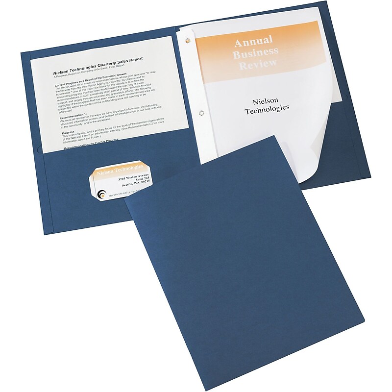 Avery(R) Two-Pocket Folders 47975, Dark Blue, Pack of 25 image 1