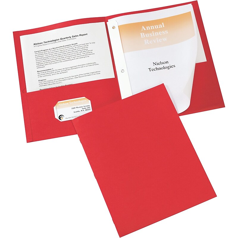 Avery(R) Two-Pocket Folders 47979, Red, Pack of 25 image 1