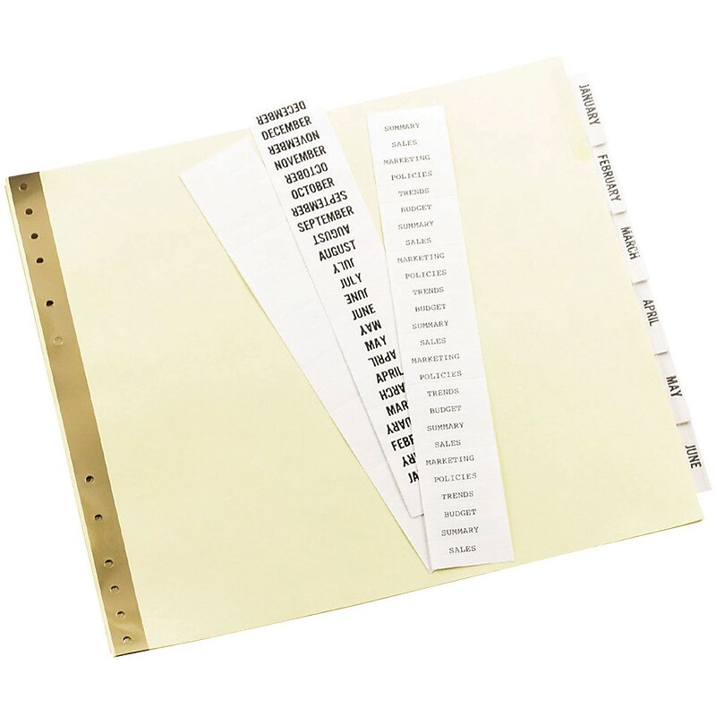 Avery Insertable Paper Divider, 6-Tab, Buff, Set (11730) image 1