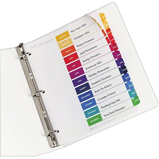 Avery Ready Index Multicolor Table of Contents Monthly Tab Dividers