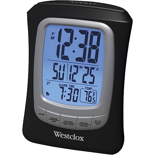Westclox travel lcd alarm clock at staples