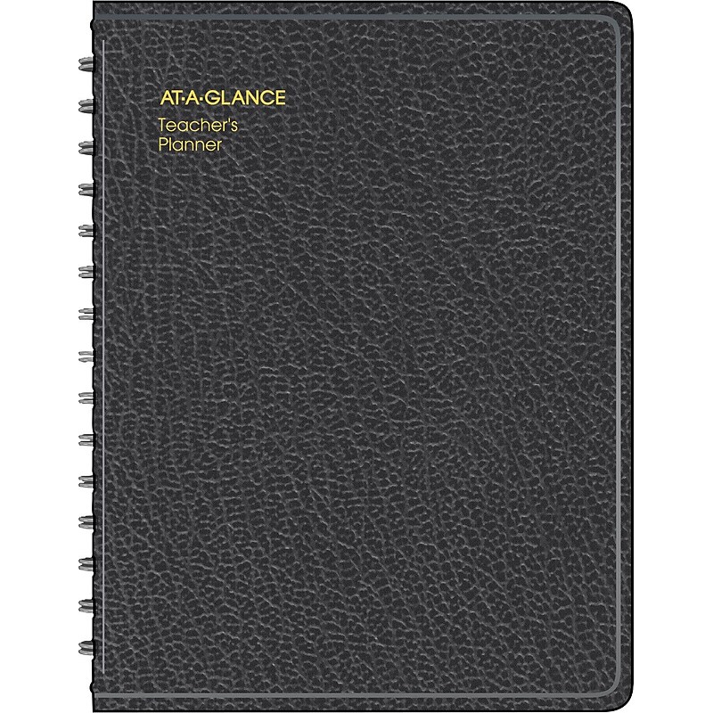 AT-A-GLANCE Teacher's Planner, 8 1/4" x 10 7/8", Weekly Planner, Black (8015505) image 1