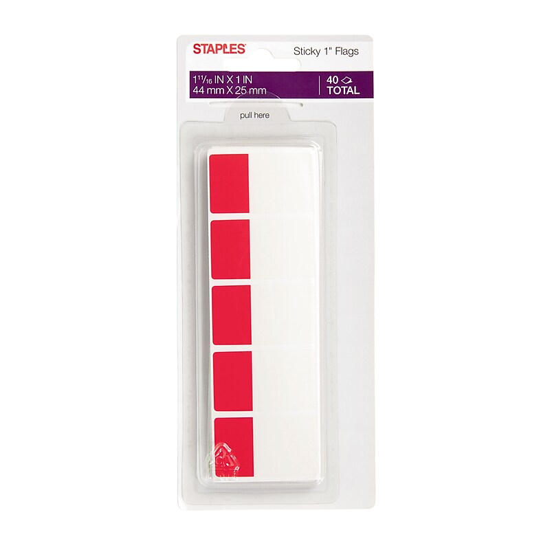 Staples® Stickies™ Standard Page Flags, Blank, Assorted Colors, 1 11/16" x 1" image 1