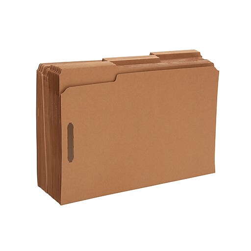 Staples Reinforced Fastener Folders, Legal, Kraft, 50/Box Staples
