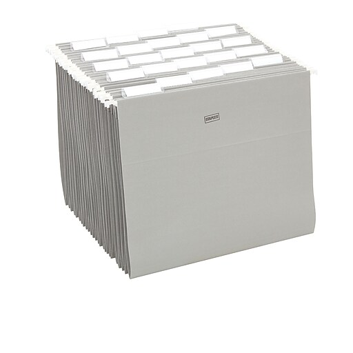 Staples® Colored Hanging File Folders, 5Tab, Letter, Gray, 25/Box (435024) Staples