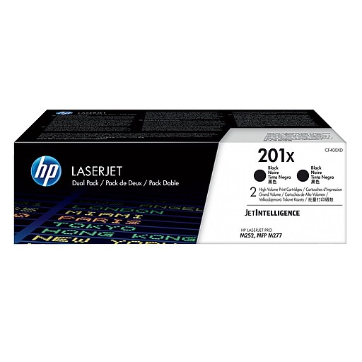HP 201X Black High Yield Toner Cartridge, 2/Pack (CF400XD) at Staples