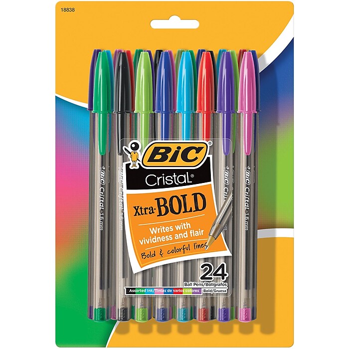 BIC Cristal Xtra-Bold Ballpoint Pens, Bold Point, 1.6mm