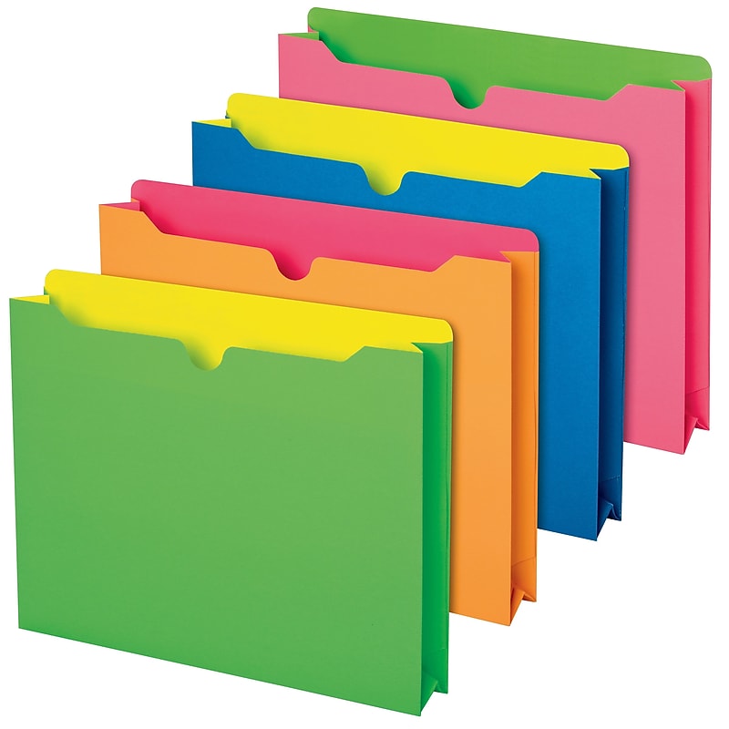 Pendaflex Glow Twisted File Jackets, Letter Size, Assorted, 10/Pack (49501) image 1
